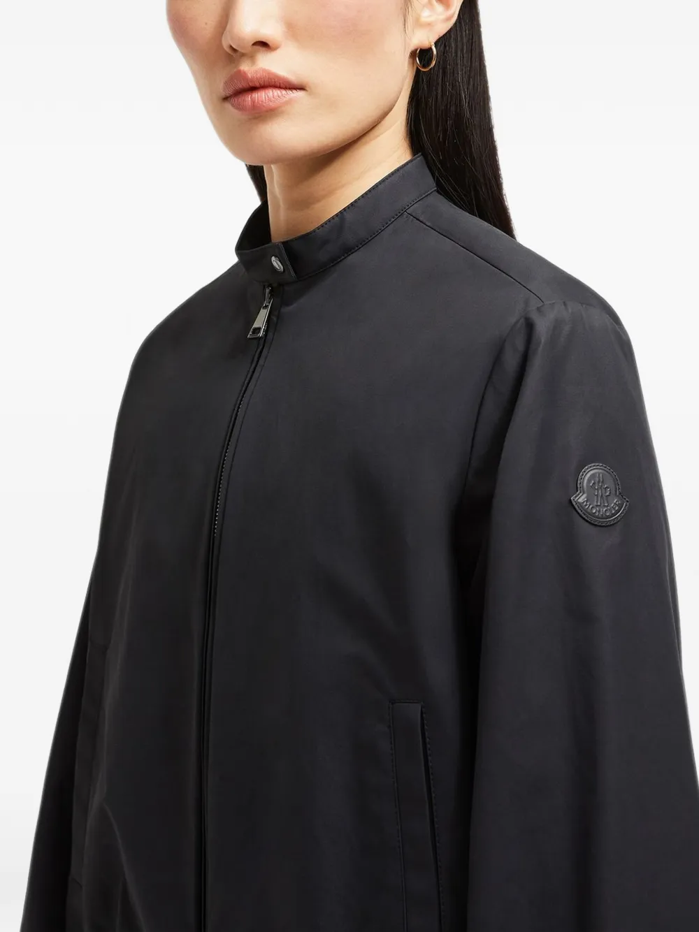 Moncler Jack met bandkraag en rits Zwart
