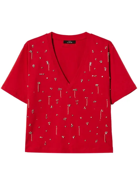 TWINSET playera corta con bordado