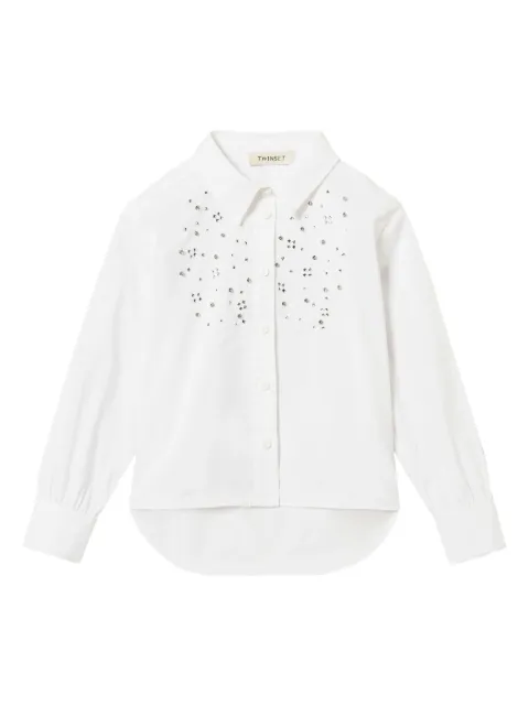 TWINSET Kids camisa con detalles de cristal