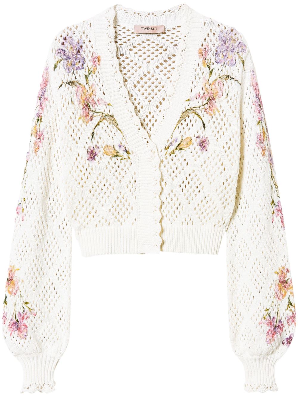 floral-print cardigan