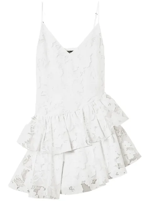 TWINSET floral-embroidered organza mini dress