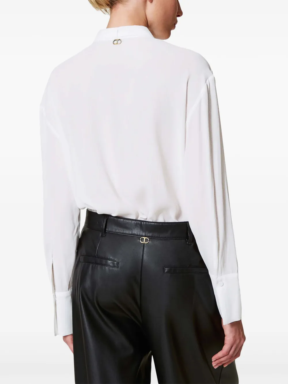 TWINSET Georgette blouse met borduurwerk Wit