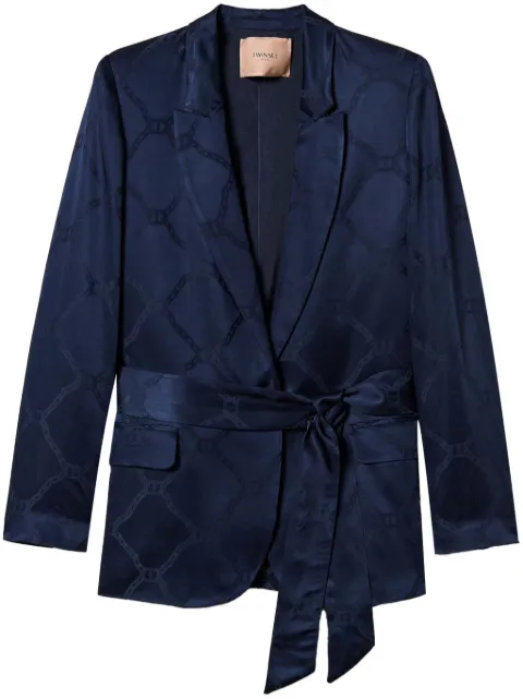 TWINSET logo-jacquard blazer