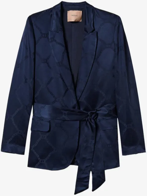 TWINSET logo-jacquard blazer