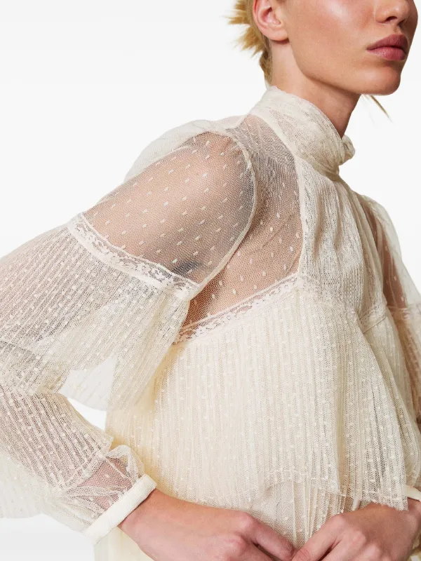 all lace frill blouse white | épine