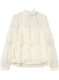 TWINSET pleated tulle blouse - White