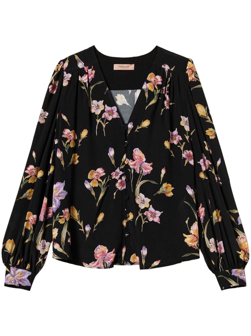 crêpe de chine floral shirt