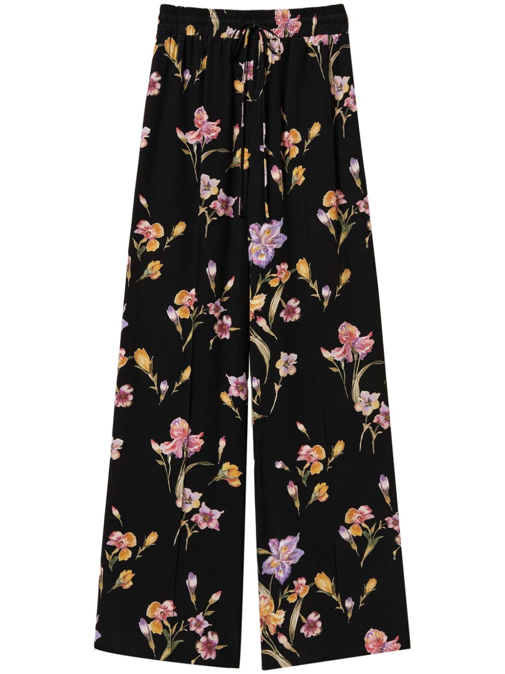 floral-print trousers