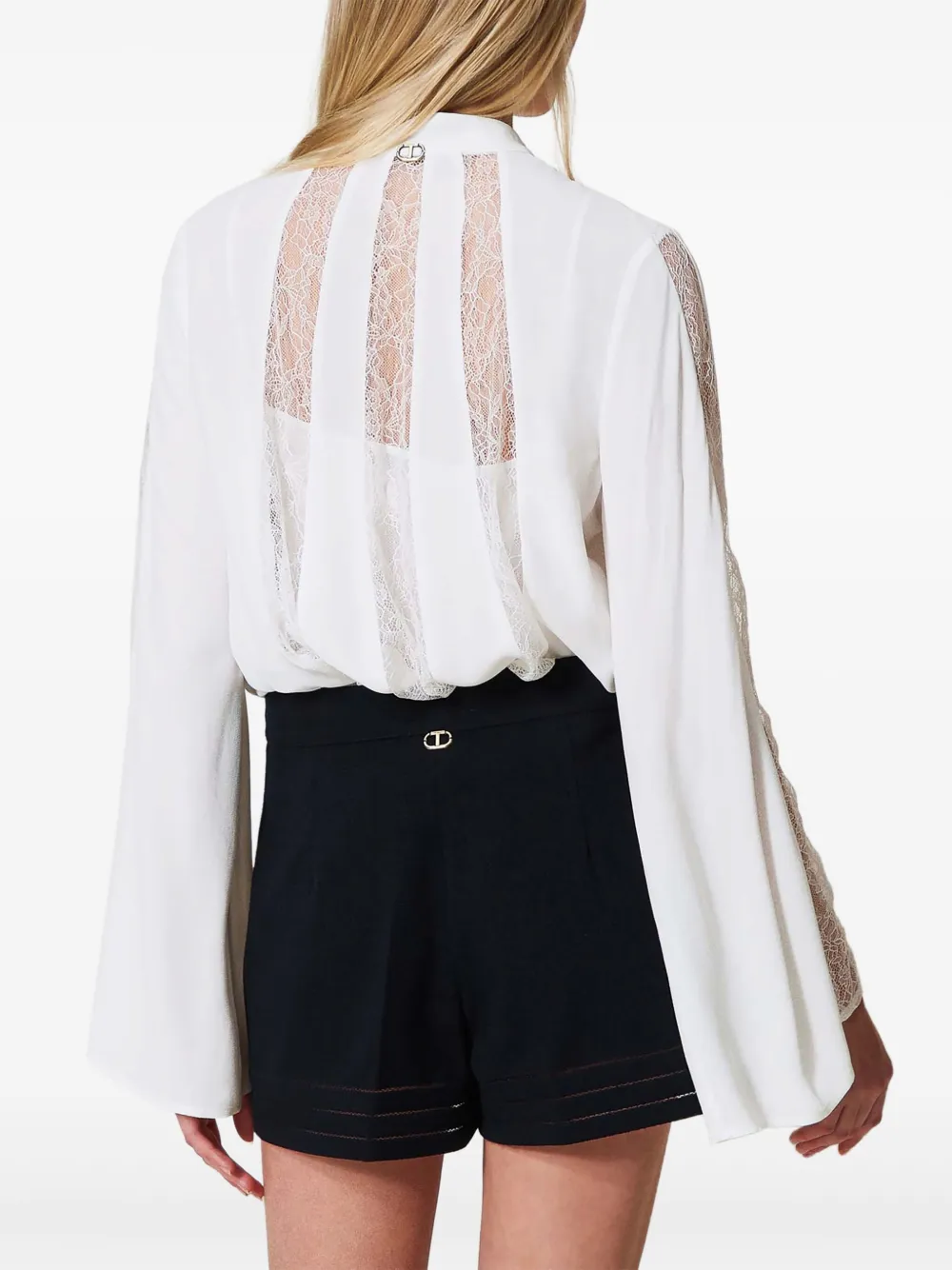 TWINSET Straight shorts met borduurwerk Blauw