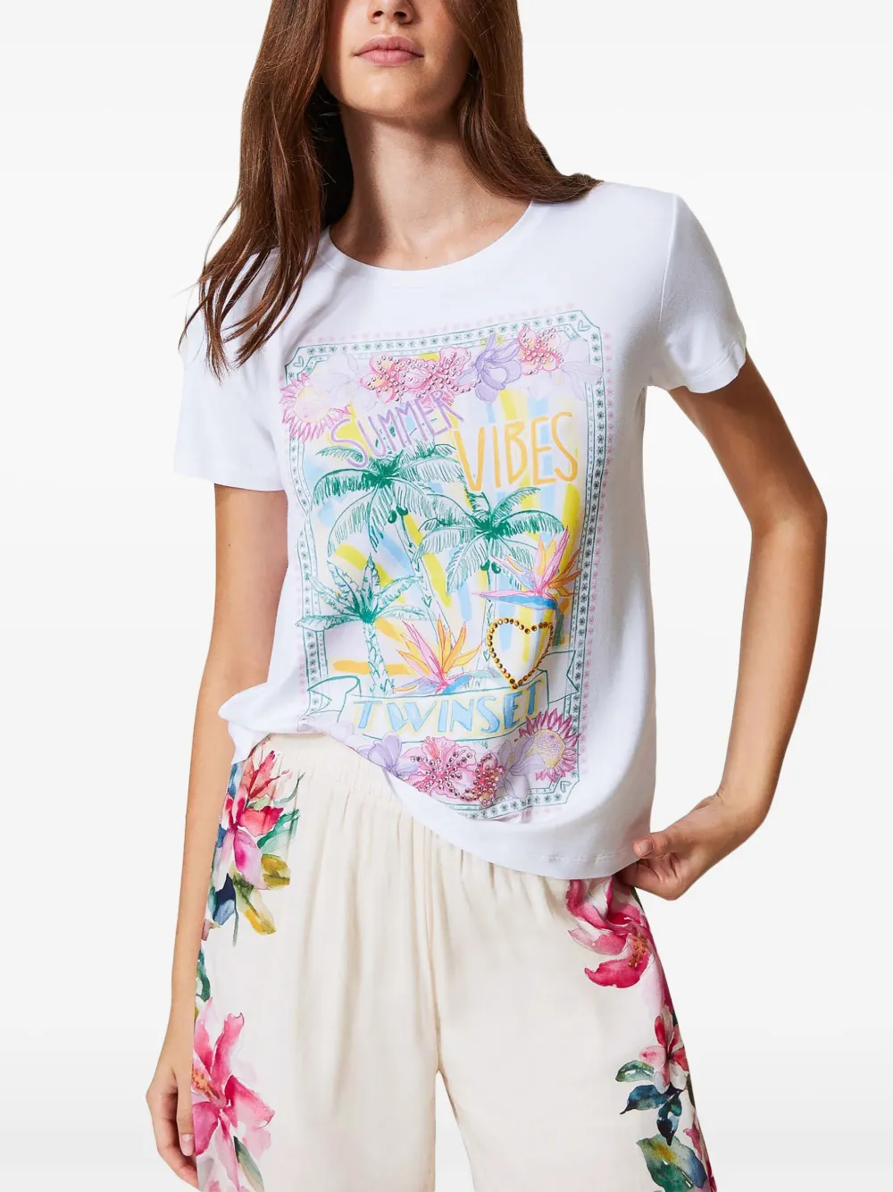 TWINSET T-shirt met grafische print - Wit