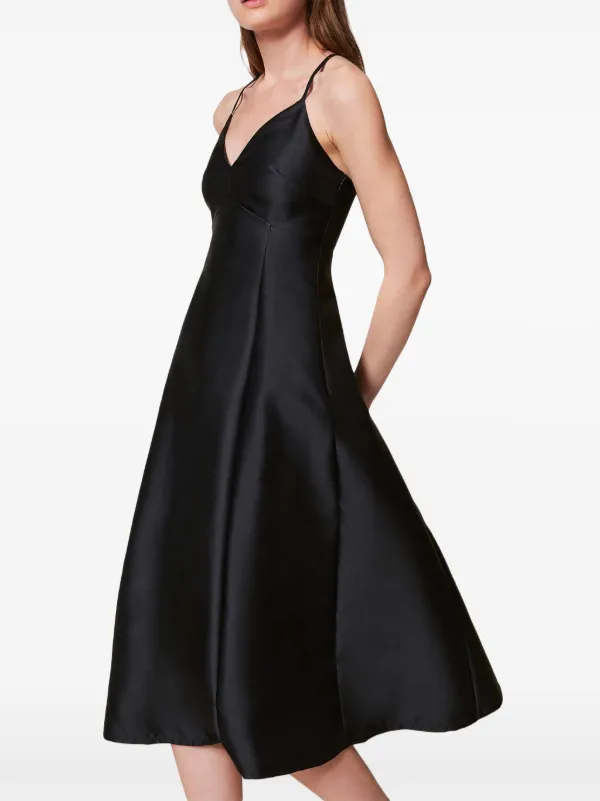 twill midi dress UNDERSTATED GLAM WOVEN TWILL MIDI DRESS