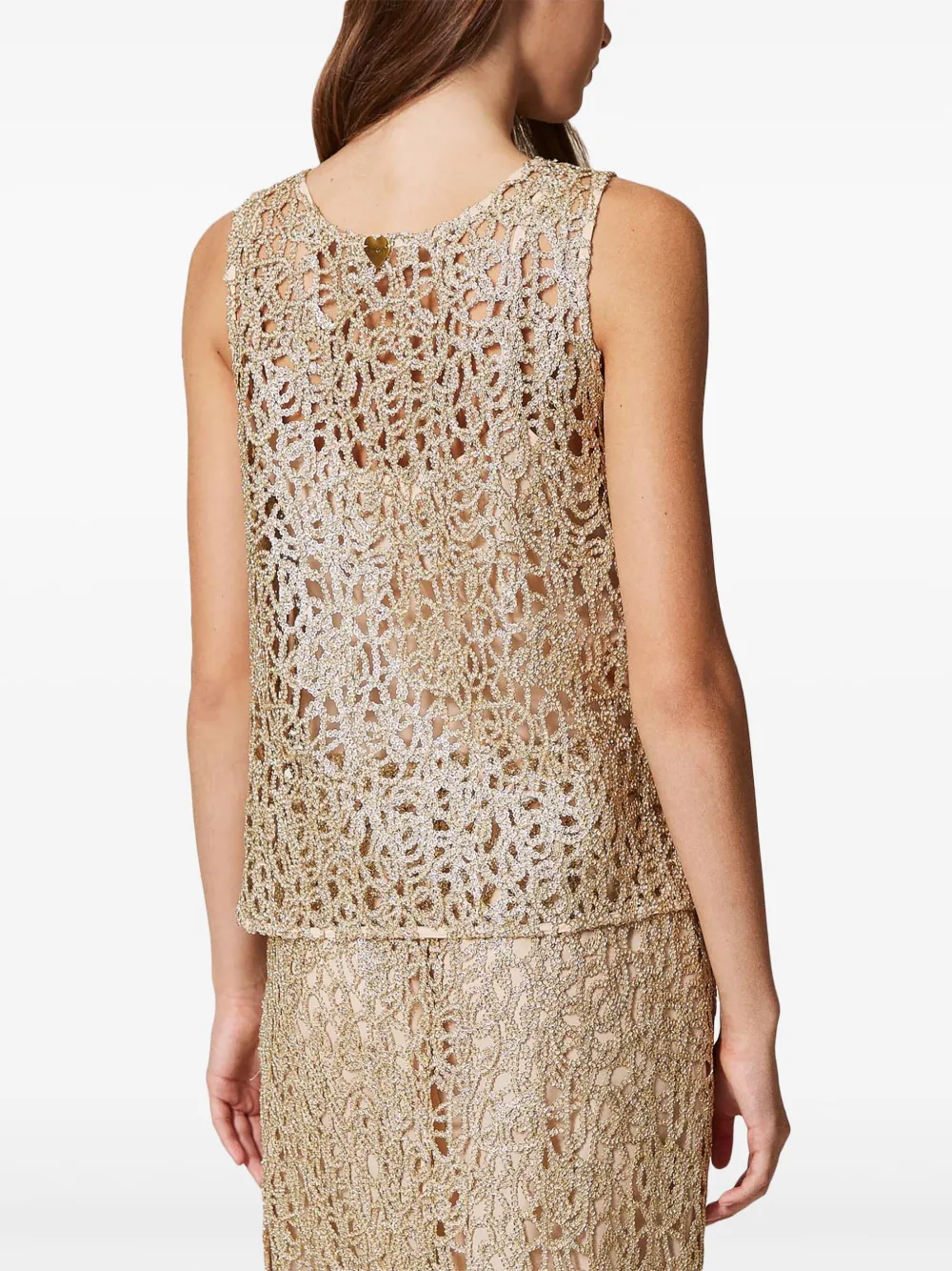TWINSET Geweven top Goud