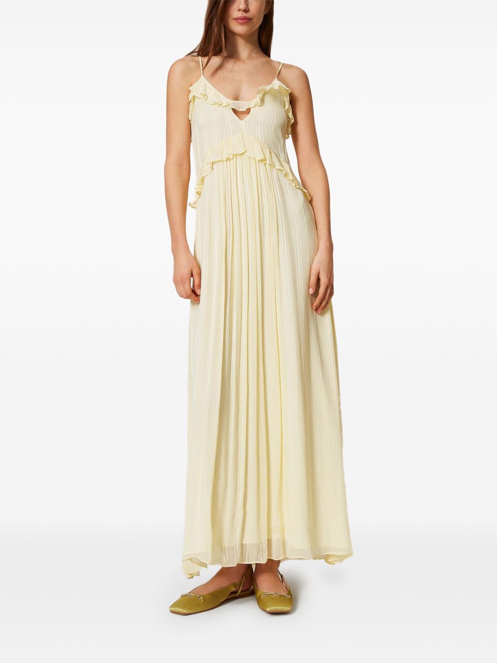 TWINSET Georgette maxi-jurk - Beige