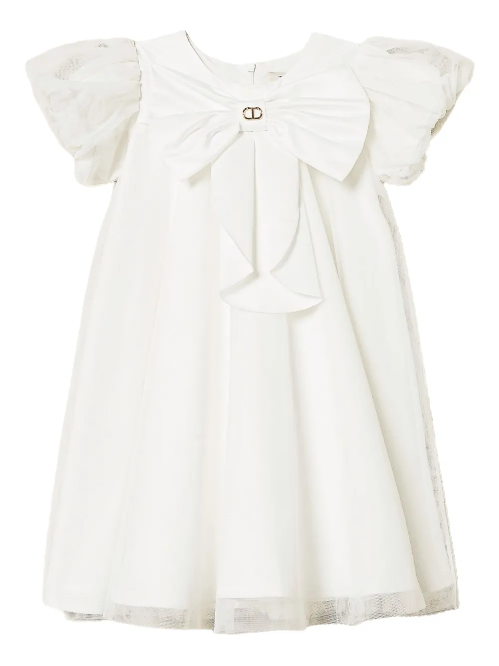 TWINSET Kids Jurk met strikdetail 00808_ICE