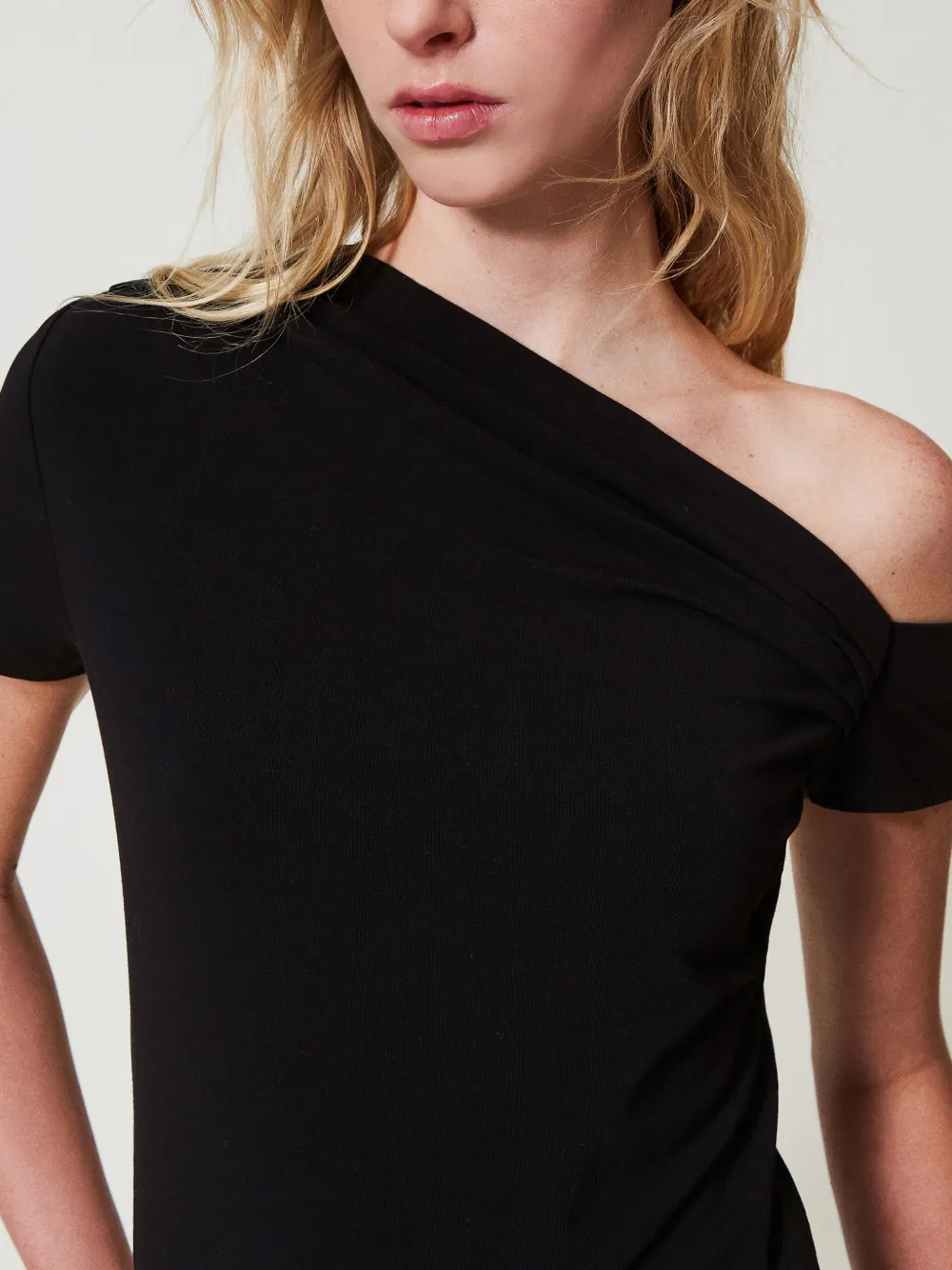 TWINSET T-shirt met gedrapeerd detail Zwart