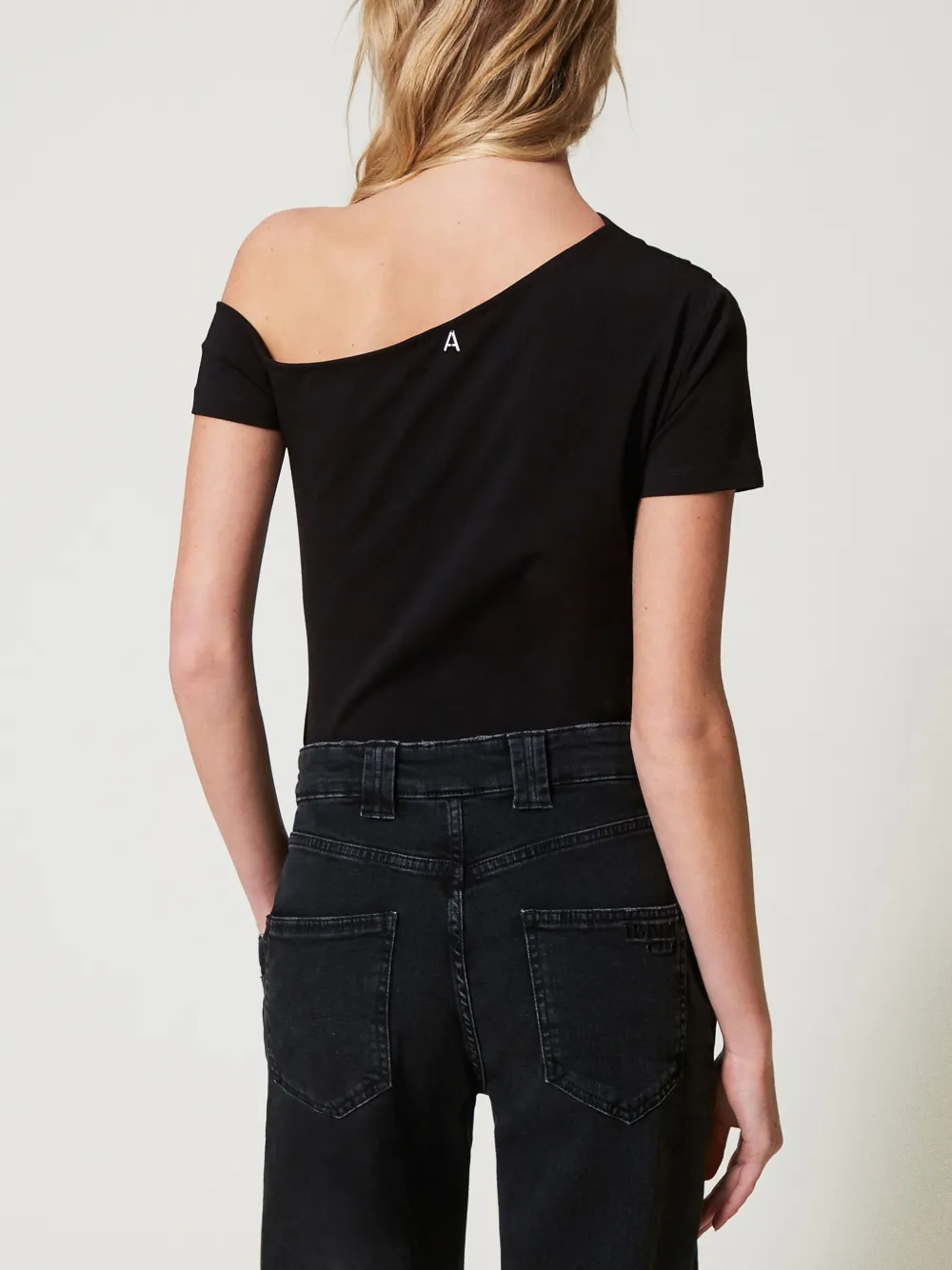 TWINSET T-shirt met gedrapeerd detail Zwart