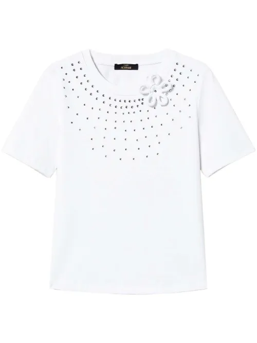 T-shirt à ornements strassés - TWINSET - Modalova