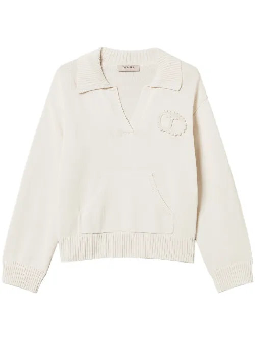 Polo à patch en crochet - TWINSET - Modalova