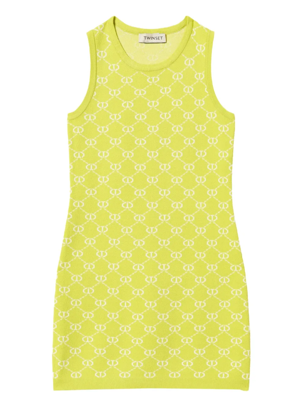 TWINSET Kids Jurk met monogram-jacquard Geel