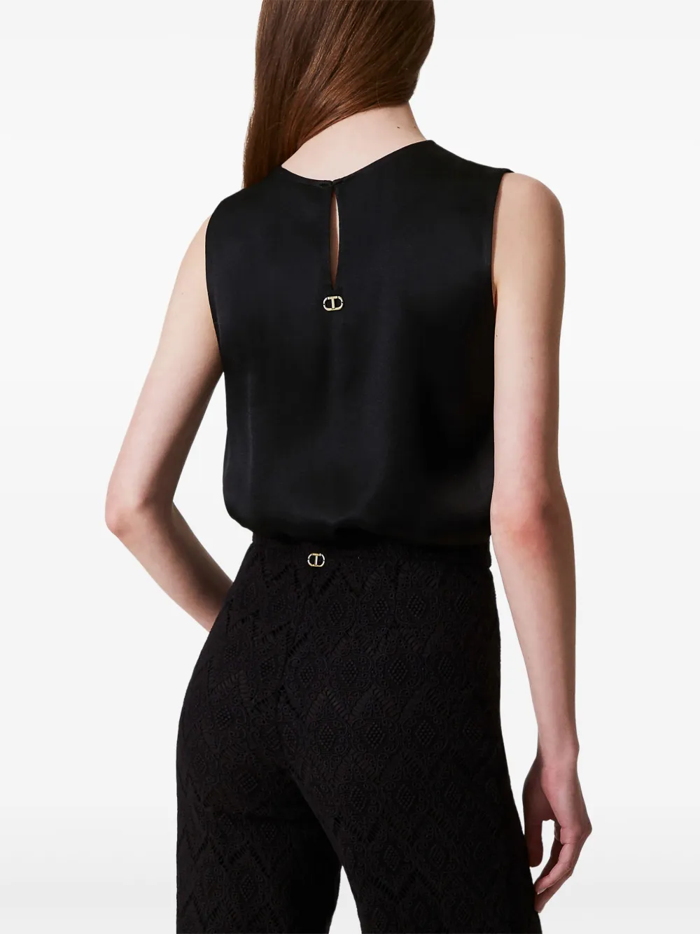 TWINSET Satijnen blouse Zwart
