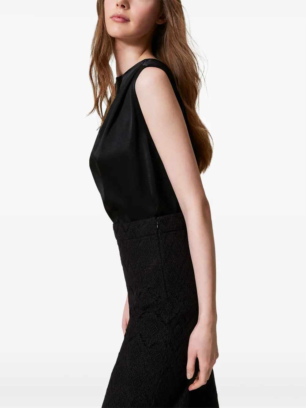 TWINSET Satijnen blouse Zwart