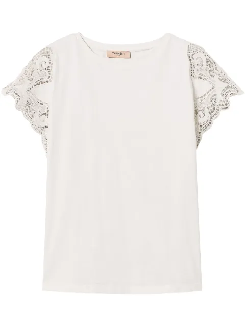 TWINSET lace-sleeve T-shirt
