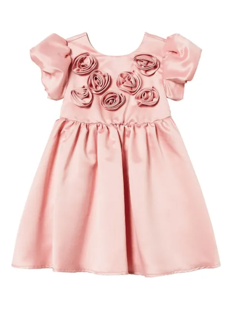 TWINSET Kids vestido satinado con aplique floral