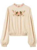 TWINSET floral-embroidered blouse - Neutrals