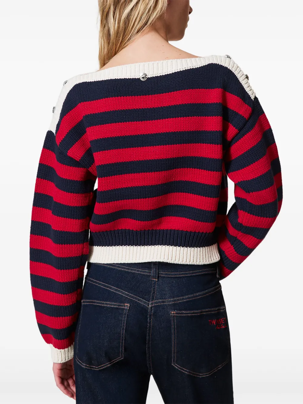 TWINSET Gestreepte trui Rood