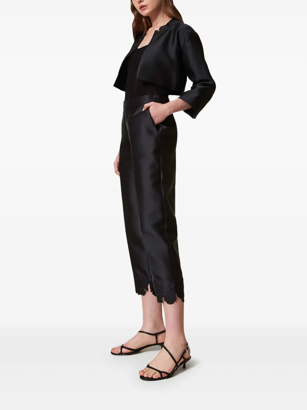TWINSET Broderie anglaise broek Zwart