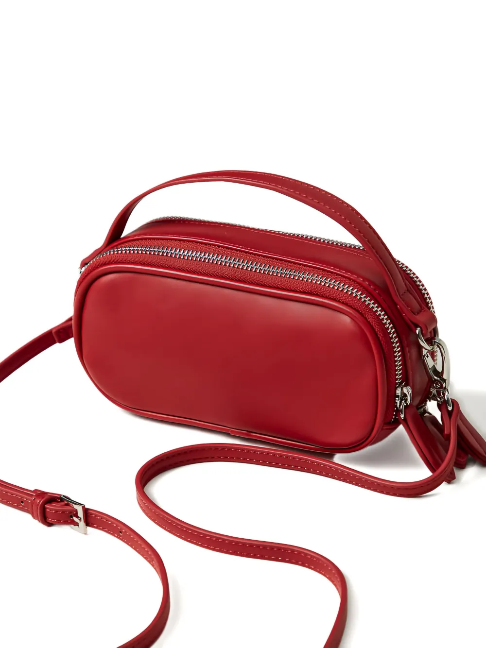 Twinset Oval Double-zip Mini Bag In Red