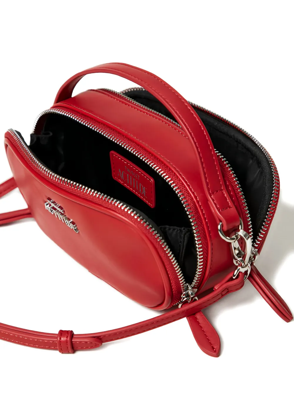 Twinset Oval Double-zip Mini Bag In Red