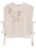 TWINSET embroidered lace-detail top - Neutrals
