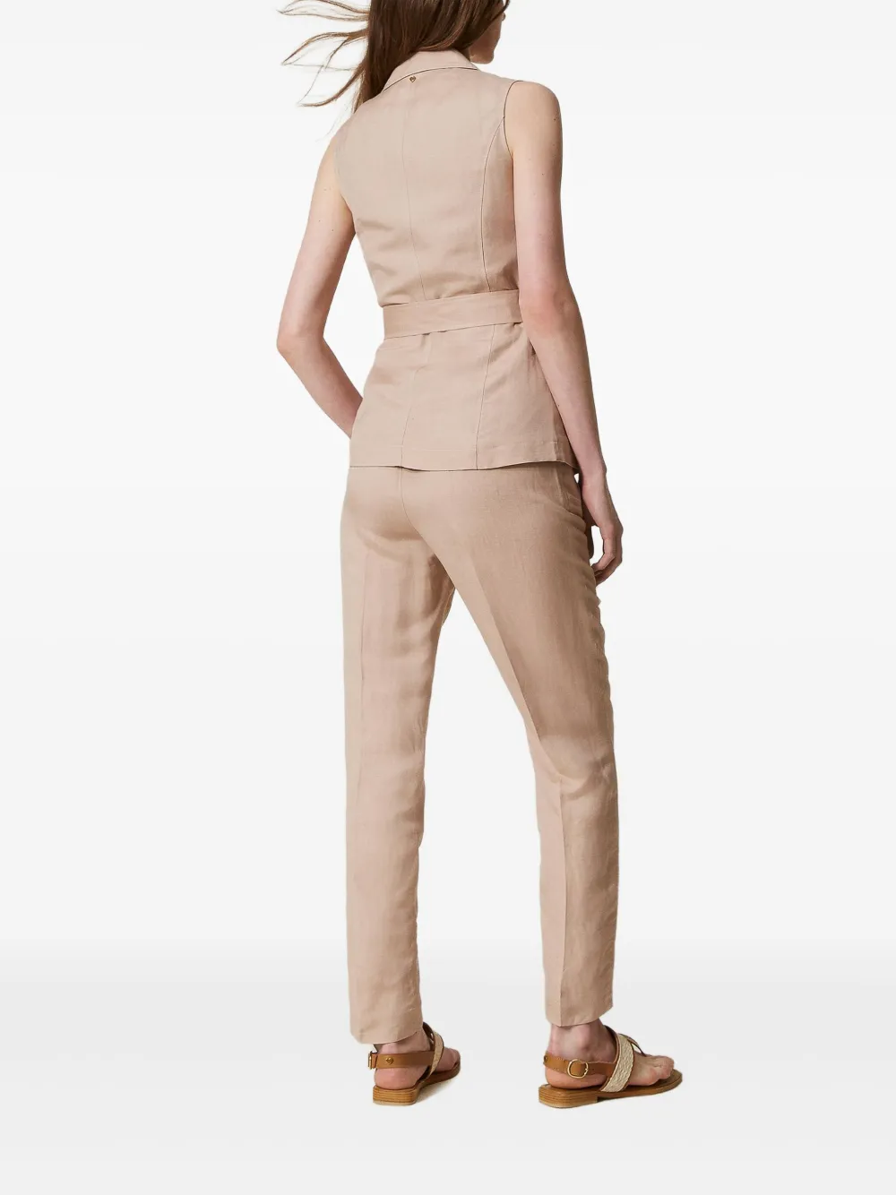 TWINSET Broek met geplooid detail Beige