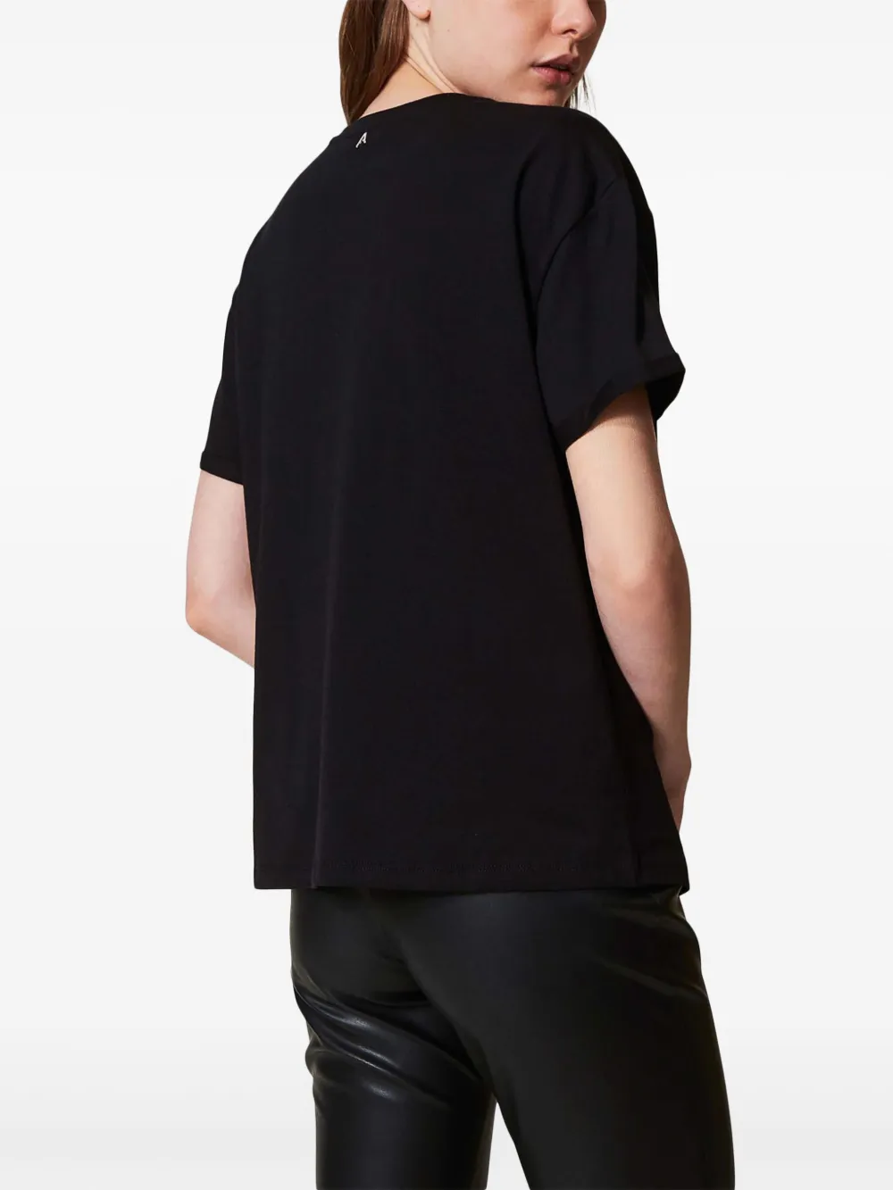 TWINSET Lurex T-shirt Zwart