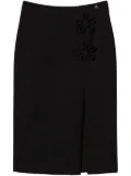 TWINSET floral-appliqué skirt - Black