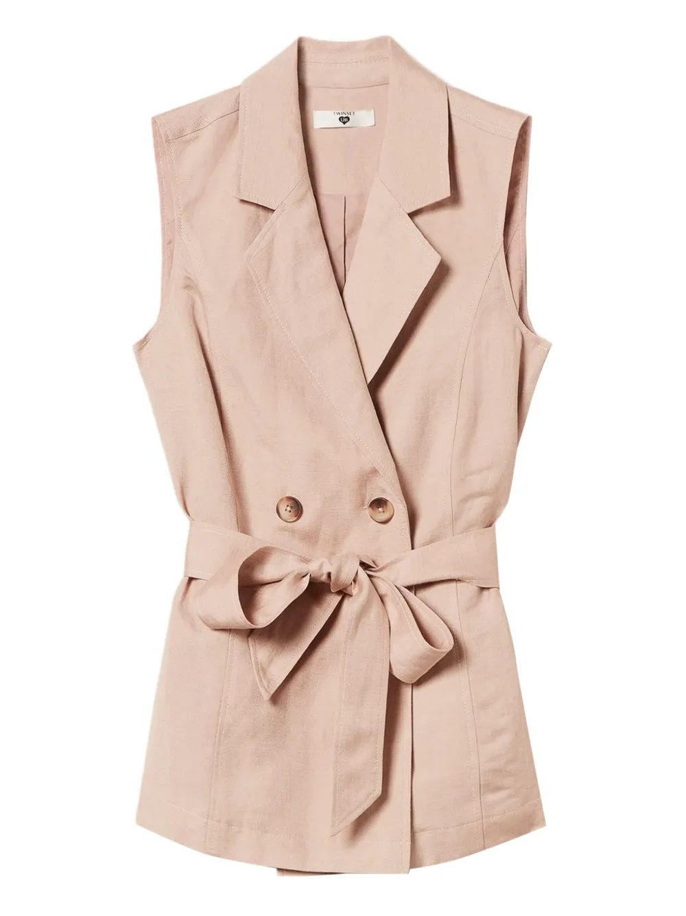 linen-blend woven vest