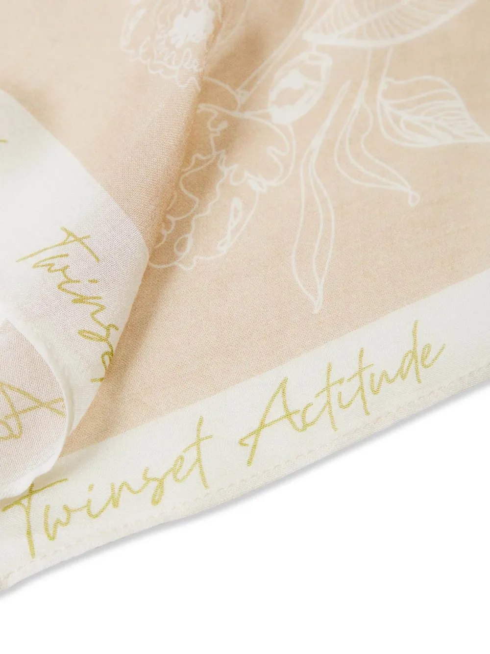 Twinset Floral-print Scarf In Neutrals