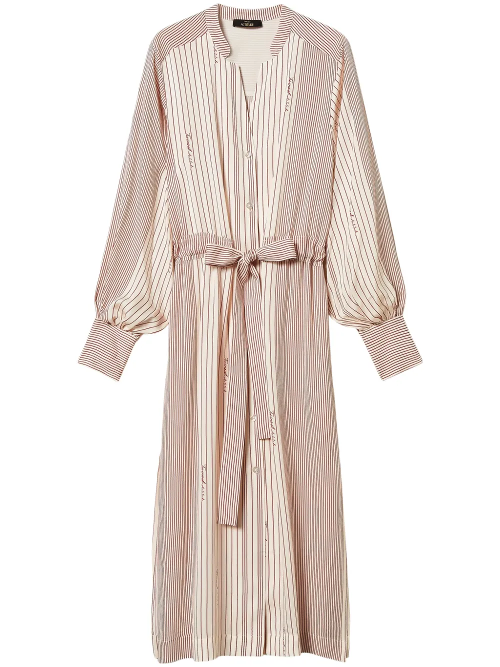 Midi satin shirt dress