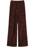 TWINSET sequinned wide-leg trousers - Brown