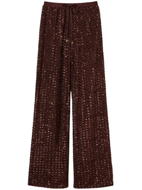TWINSET sequinned wide-leg trousers