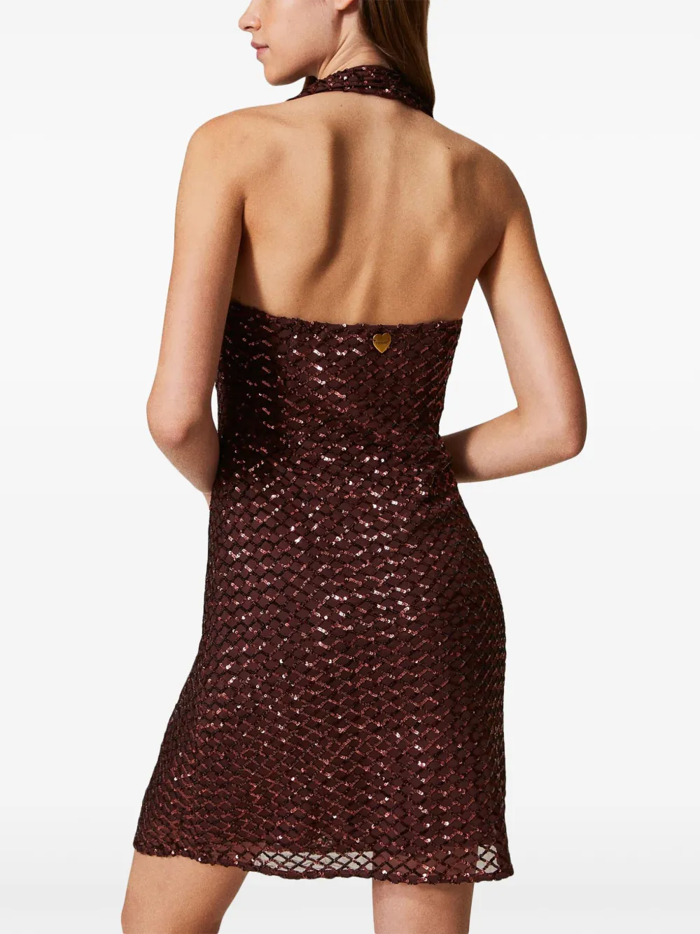 TWINSET Mini-jurk met pailletten Bruin