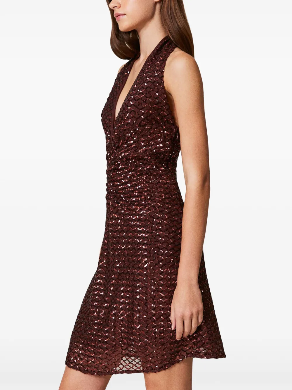 TWINSET Mini-jurk met pailletten Bruin