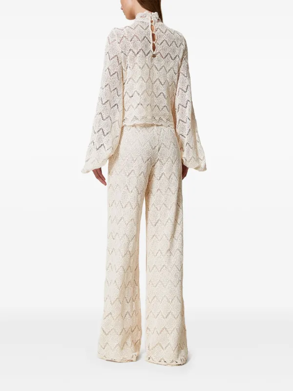 TWINSET Pantalones Palazzo De Macramé Neutro FARFETCH MX