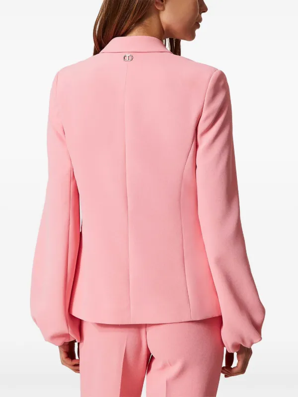 TWINSET gathered-sleeves Crepe Blazer Pink FARFETCH IN