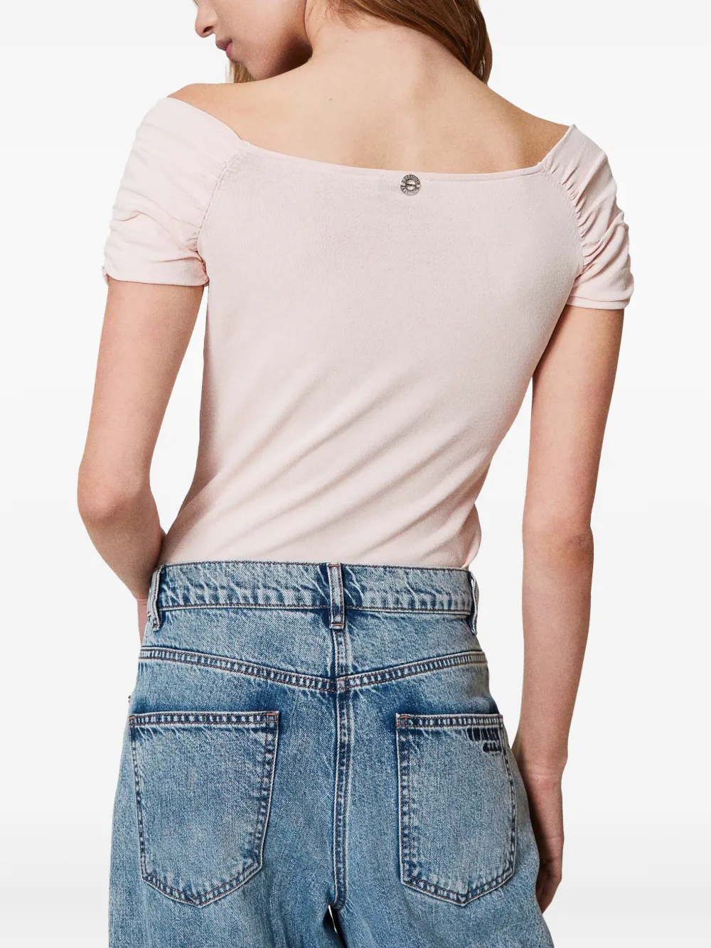 TWINSET Top met gesmockt detail Roze
