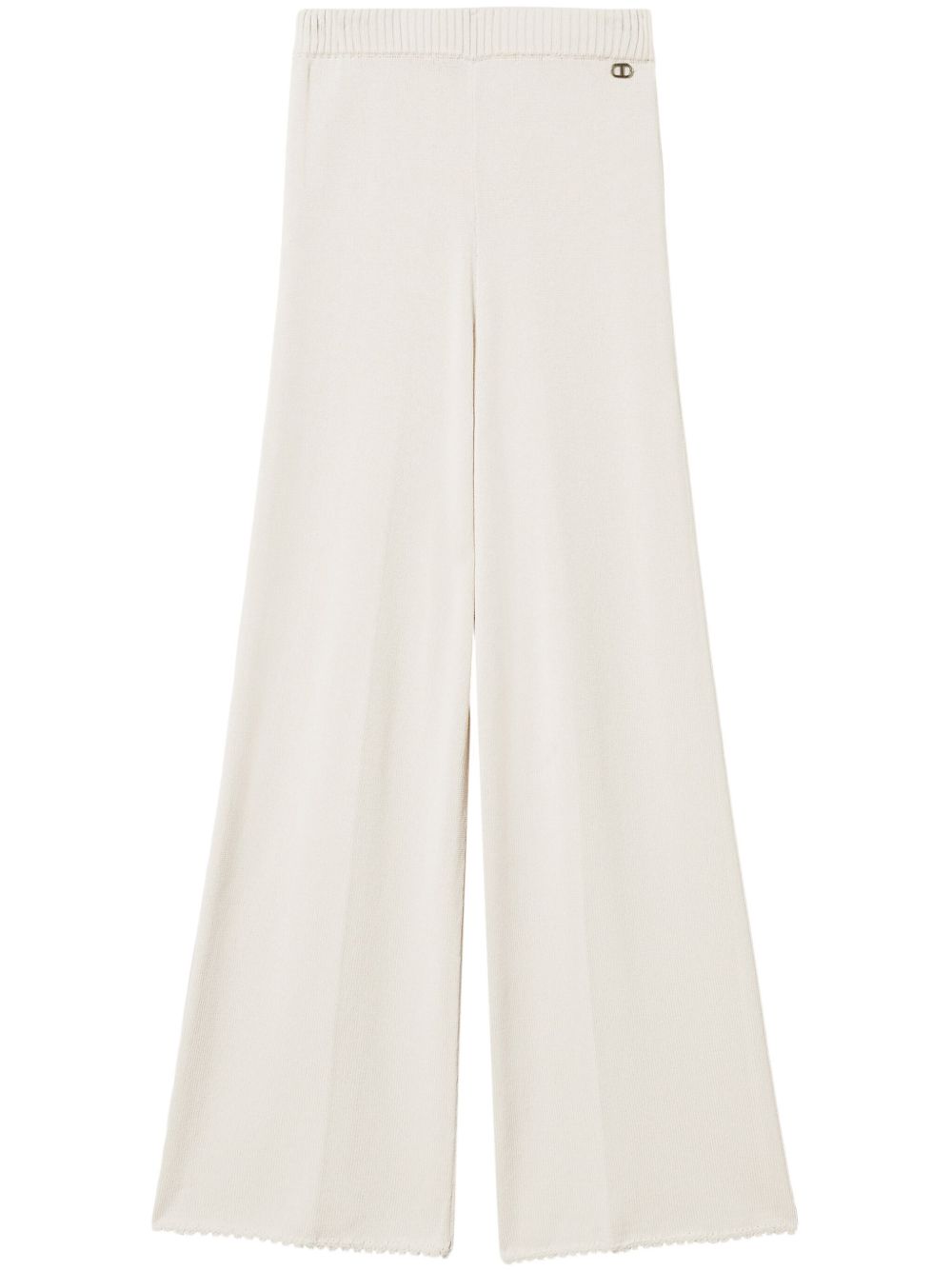 flared knit trousers