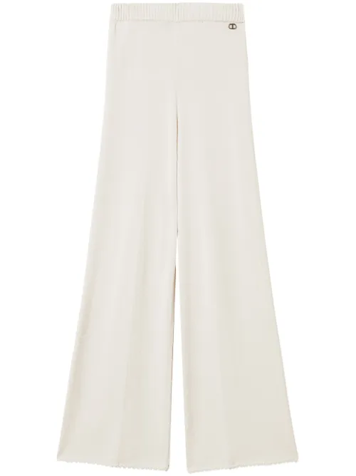 Pantalon en maille à coupe évasée - TWINSET - Modalova