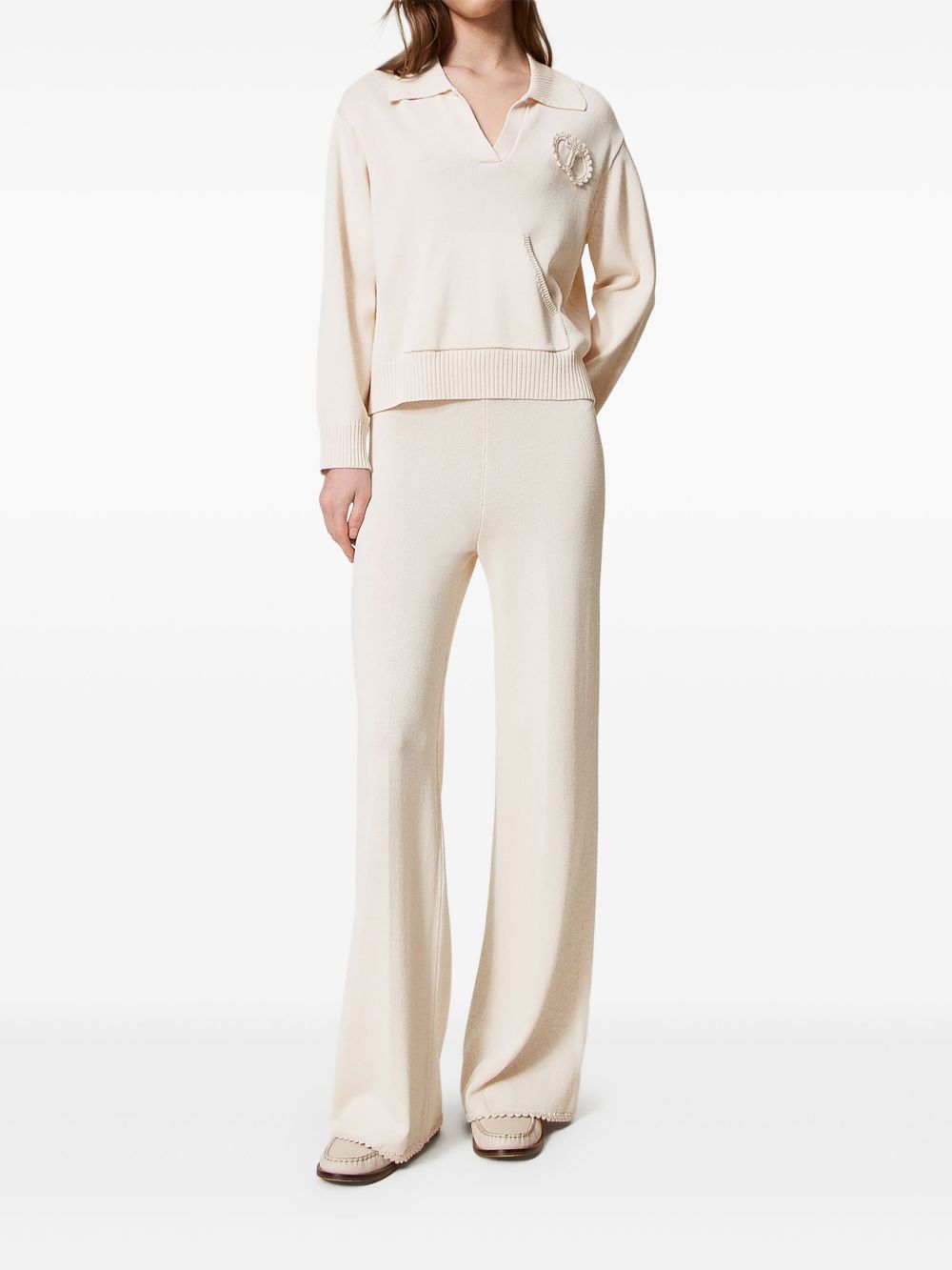 TWINSET flared knit trousers - Beige