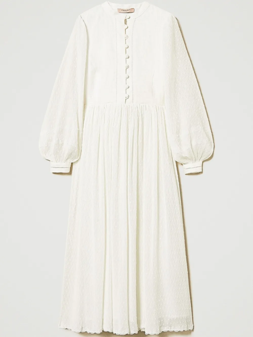 TWINSET plumetis linen maxi dress - Bianco